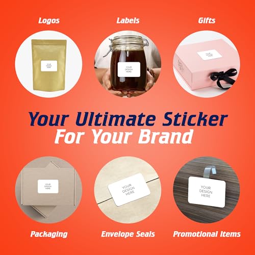 Custom Vinyl Stickers with Image, Text, Design, Logo. Waterproof Personalized Business Labels for Packaging, Bottles, Jars, Candles, & Handmade. Dishwasher Safe, UV Protected, 30+ Backgrounds, 5x3