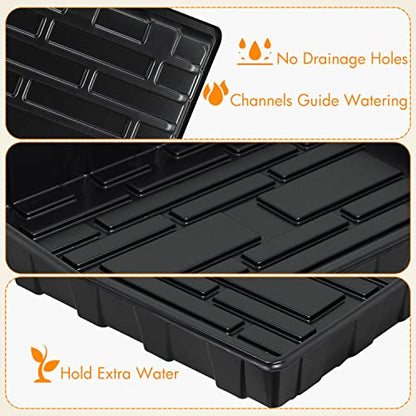 Gardzen 10 Pack Seed Trays, Reusable Plant Grow Trays, Ideal for Seed Starting, Microgreens, Indoor Gardening, and Greenhouse Plant Nurseries - No Drain Holes, 17.3" x 13" - size: 17.3" x 13"