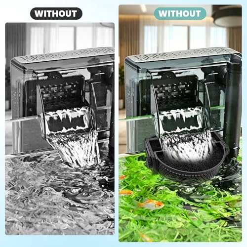 Aquarium Filter Baffle with Suction Cups, Aquarium Filter Flow Reducer, Water Calmer and Flow Reducer for Betta Fish & Shrimp