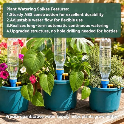 22 Pack Self Watering Spikes for Plant, 11 Blue & 11 Green Automatic Plants Waterer, Insert Devices with Adjustable Valve Switch for Garden Water Planter System Indoor & Outdoor