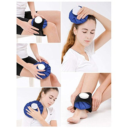 elitehood Reusable Ice Bags for Injuries, Refillable Ice Pack Hot Water Bag | Hot & Cold Therapy and Pain Relief with Elastic Breathable Support Wrap, 3 Sizes (6"/9"/11"), (for Hot Therapy is 50-60℃)
