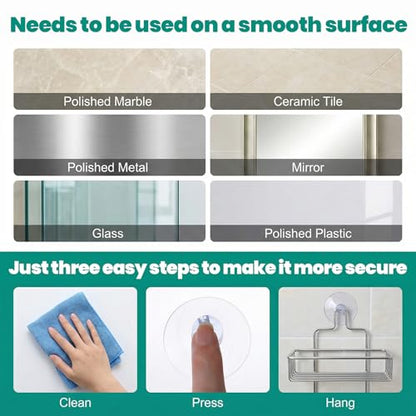 Bremorou 10Pcs Suction Cups For Shower - Heavy Duty Suction Cups, Shower Caddy Connectors, Clear PVC Suctions Pads, No Drilling Kitchen Rack for Bathroom Wall Door Glass Window