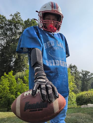 COOLOMG Football Forearm Pad with Stick Grips - color: Black Pair, size: Small