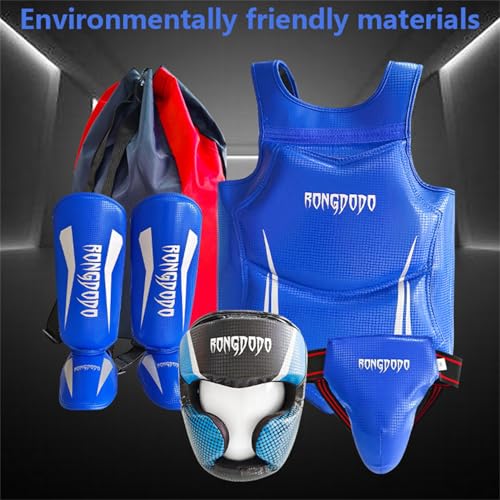 Karate Boxing Martial Arts Kickboxing Training Taekwondo Sparring Body Chest Protector Set - color: Only Chest Blue, size: Medium