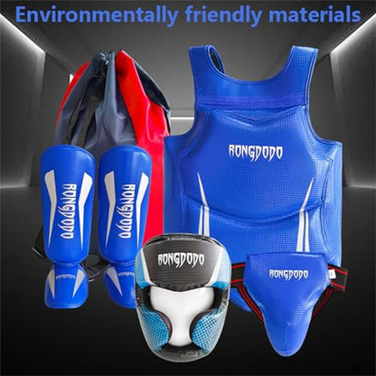 Karate Boxing Martial Arts Kickboxing Training Taekwondo Sparring Body Chest Protector Set - color: Only Chest Blue, size: Large