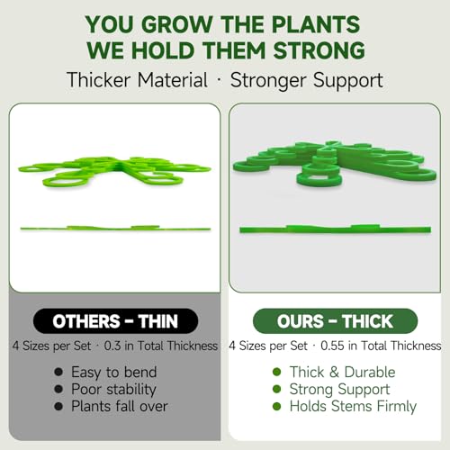 8pcs Plant Stem Support, Plant Support for Indoor Plants, 4 Sizes Climbing Houseplant Stem Holders, Reusable Plant Stabilizer, Indoor Plants Accessories