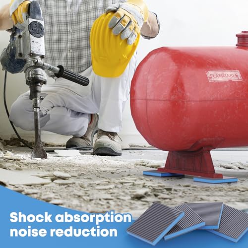 Anti Vibration Pads, Vibration Isolator Pads, Mechanical Vibration Damping Pads, Heavy Duty Rubber Isolation Pads, 3/8"Pre-Drill Hole Vibration Isolator Pad for Air Compressor - size: 4"× 4"×7/8"