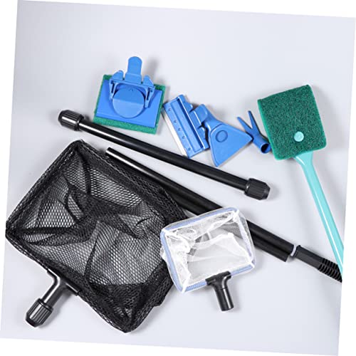 BESPORTBLE Fish Tank Kit with Scraper Gravel Rake Plant Fork Sponge Spoon Net Durable Aquarium Tools for Easy Tank Maintenance Green
