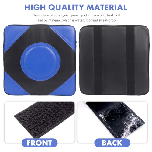 LuiceABC Wall Punching Boxing Pad, Wall Focus Target Foam, Boxing Fitness Wall Punch Bag, Leather and High Elastic Sponge Bag for Sports Training, Adjustable Height - style: Blue