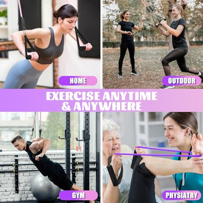 WIKDAY Resistance Bands with Handles for Exercise,beginners - color: 150LBS PASTEL