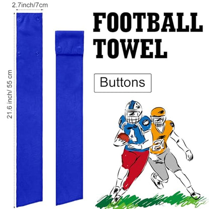 Fanfanwin 6 Pcs Football Towels with Buttons Quick Dry Sports, Blue | Button Design Prevents Slipping, Quick Dry Basketball Workout, Lightweight Sweat Absorbent Towels Athletes Gym Training Use - color: Blue