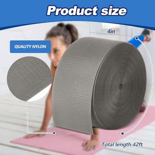 Shappy Gymnastics Mat Hook Fastener Gymnastics Cheer Mats Tape Strip for Tumbling 4" Wide Carpet Repair Nylon Hook for Carpet Bonded Foam Seams Cheer Gym Floors Cheerleading Supplies - color: Gray
