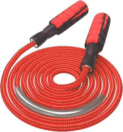 Jump Rope Cotton Adjustable Skipping Weighted jumprope for Women, Adult and Children Athletic Fitness Exercise Jumping Rope - color: Red, size: 1pcs