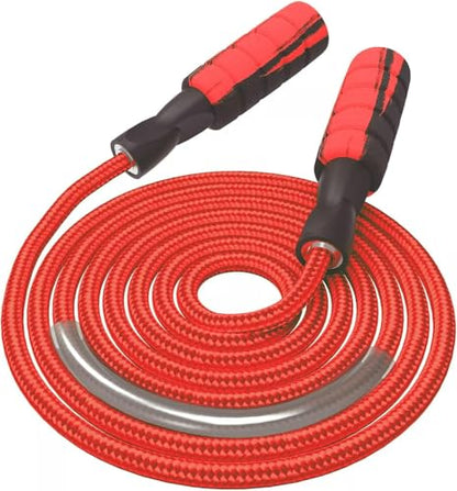 Jump Rope Cotton Adjustable Skipping Weighted jumprope for Women, Adult and Children Athletic Fitness Exercise Jumping Rope - color: Red, size: 1pcs