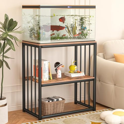 20-29 Gallon Fish Tank Stand, Adjustable 2-Tier Metal Aquarium Stand with Shelf for Fish Tank Accessories Storage,Turtle Reptile Terrariums Stand Rack for Home Office,Tank not included