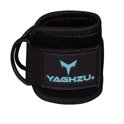 Adjustable Gym Ankle Straps for Cable Machines Women & Men, Glute Kickbacks - color: Black and Cyan, size: Single