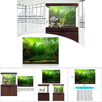 AYNEFY Aquarium Fish Background Poster, Water Grass Aquarium Background Poster PVC Adhesive Background Sticker Wallpaper Poster Aquarium Backdrop Decor (#5) - size: #5