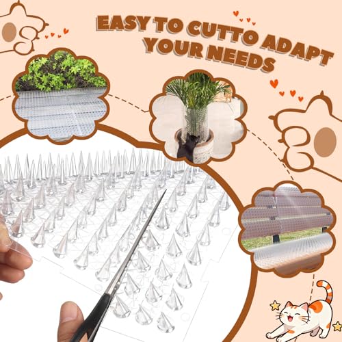 12 Pack 16 x 13 Inch Cat Repellent Mat, Scat Mat for Cat Spike Mat | Pet Training Mat Device, for Outdoor & Indoor to Deter Cats & Other Animals