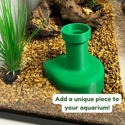 REEFSHAPE Pipe Design Aquarium Viewing Tunnel | Underground Fish & Shrimp Corner Hideout with Pipe Entrance | Made in USA (Green, Single Pipe) - color: Green, Single Pipe