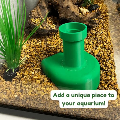 REEFSHAPE Pipe Design Aquarium Viewing Tunnel | Underground Fish & Shrimp Corner Hideout with Pipe Entrance | Made in USA (Green, Single Pipe) - color: Green, Single Pipe