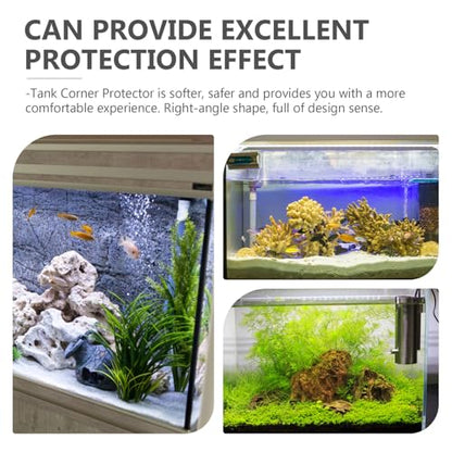 6pcs Silicone Fish Tank Corner Protectors, Soft Right-Angle Bumpers for Aquarium and Pet Carrier, Black Medium Size Safety Guards for Desk and Furniture Edge Proofing