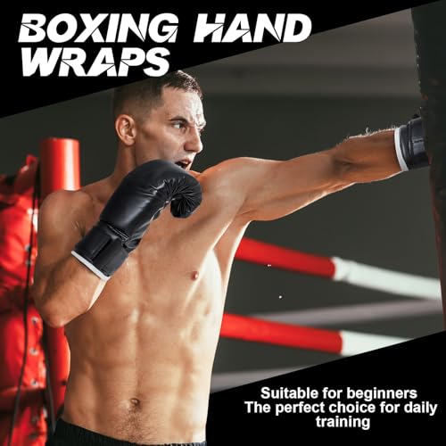 Kanayu 14 Pcs Boxing Gloves and Headgear Set for Beginners Youth 16 Ounce Boxing Gloves Headgear Helmet Hand Wraps Mouth Guards Equipment for Beginners Training Equipment Gifts - color: Black