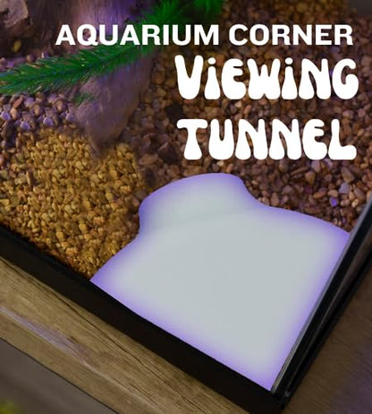 REEFSHAPE - Aquarium Corner Plug Underground Tunnel | Fish & Shrimp Hideout for Aquariums | Unique Underground Viewing Tunnel | Made in USA (Corner Plug, White)