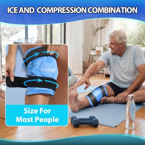 Ice Packs for Injuries Reusable Knee Gel Ice Pack Wrap for Swelling Blue | Pliable Low-Freeze Gel, Multi-Joint Pain Relief, Hands-Free Secure Strap, Accelerated Recovery Tool, Large - color: 1pc Knee Ice Wrap-blue