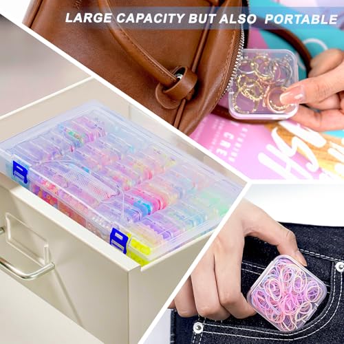 Bead Organizer Box, 46Pcs Small Bead Organizers and Storage Plastic Cases, Mini Clear Storage Containers Boxes with Hinged Lid for Diamond Painting Accessories Seed Jewelry Crafts