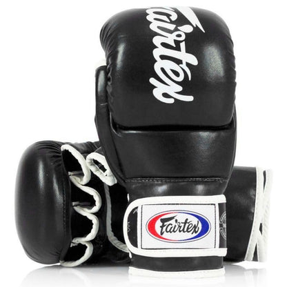 Fairtex FGV18 MMA Boxing Gloves, Leather Muay Thai Martial Arts Training - color: Black, size: Large