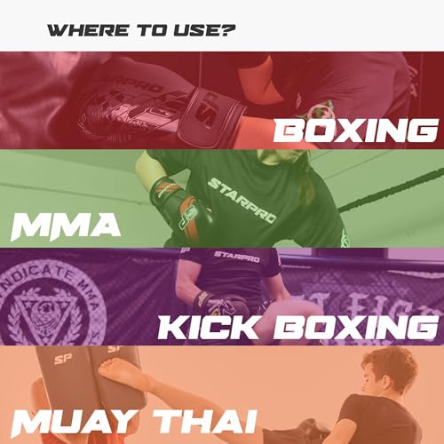 Starpro Boxing Headgear for Men Women - Headguard with Padding - Muay Thai MMA Training Sparring Karate - size: Medium