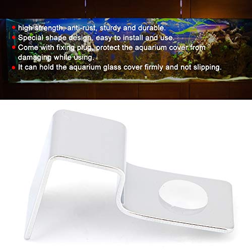 TOPINCN 4Pcs Aquarium Cover Bracket Stainless Steel Fish Glass Cover Clips Aquarium Cover Glass Clip Fish Lid Holder Support(5mm)