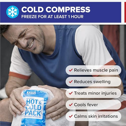 American Hospital Supply |Reusable Hot and Cold Pack 5'' x 11'' | 2 Pack - size: 2 Pack