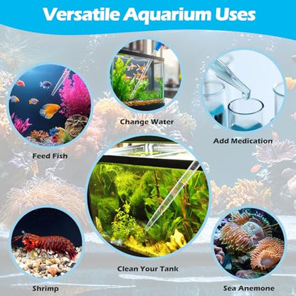 27.7in Extra Large Turkey Baster Long Pipette for Aquarium, Blue | 50ml Plastic Turkey Baster for Aquarium Vacuum, Siphon for Fish Tank Water Changer, Easy to Clean, Versatile
