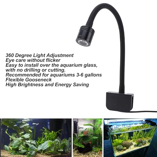Aquarium Light, Fish Tank Clip Lighting Aquarium LED Light Small LED Clamp Aquarium Light for 3‑6 Gallons Freshwater Saltwater Aquariums High Brightness (Warm Light) - size: Warm Light, style: Warm Light