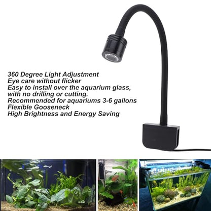 Aquarium Light, Fish Tank Clip Lighting Aquarium LED Light Small LED Clamp Aquarium Light for 3‑6 Gallons Freshwater Saltwater Aquariums High Brightness (Warm Light) - size: Warm Light, style: Warm Light
