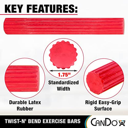 Cando 10-1512 Red Twist-n-Bend Hand Exerciser, Light Resistance - style: 3) Soft