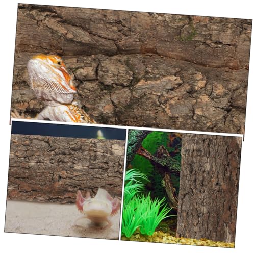 3pcs Natural Cork Reptile Background Panels Terrarium Bark Backdrop for Fish Tanks and Reptile Cages Reusable Habitat Decoration for Lizards Snakes Tortoises and Amphibians