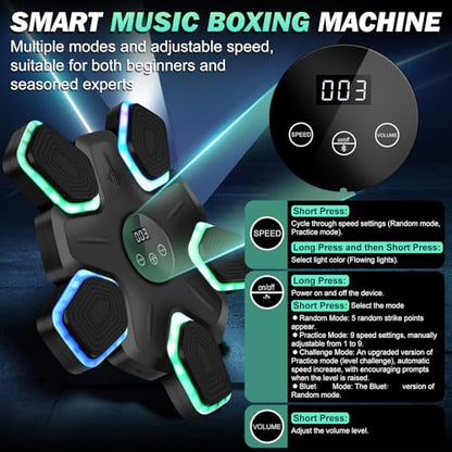 Wall Mounted Music Box Machine - Interactive Maquina de Boxeo Musical Pared | Bluetooth Music Boxing Machine Experience for Home Fitness