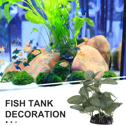Abaodam Artificial Aquarium Plants and Fish Tank Grass, Realistic Plastic Aquatic Plants with Base, 1pcs Aquarium Decoration for Freshwater Fish Tank Landscaping and Betta Hiding Spot