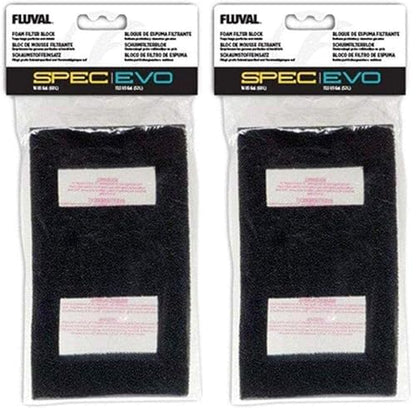 Fluval Spec/Evo Foam Filter Block, Replacement Aquarium Filter Media, 10532 (Pack of 2) - size: Evo/Spec (Pack of 2)