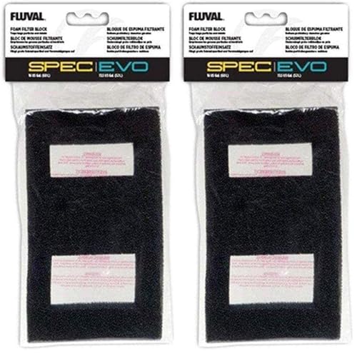 Fluval Spec/Evo Foam Filter Block, Replacement Aquarium Filter Media, 10532 (Pack of 2) - size: Evo/Spec (Pack of 2)
