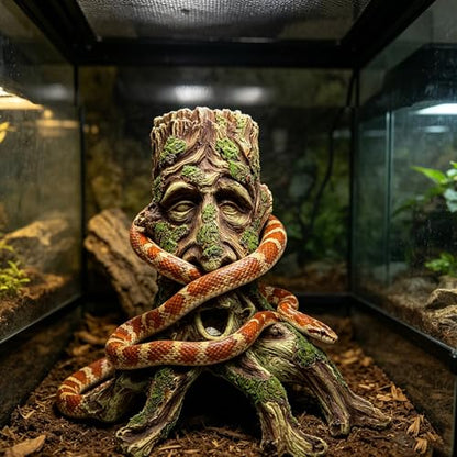 Large Aquarium Driftwood Decaying Trunk Terrarium Resin Hollow Tree Root Log Ornament Decoration Fish Tank Hideouts Climbing Habitat Accessories for Bearded Dragon Snake Chameleon Reptile