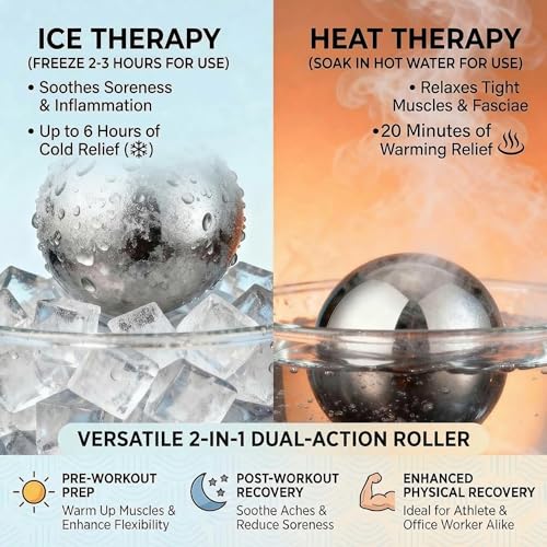 iECO Massage Ice Roller Ball Cold & Heat Therapy Plantar Fasciitis Roller - color: Blue & White