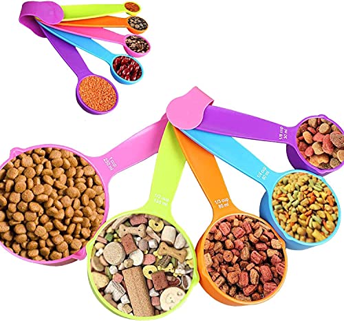Measuring Cups and Spoons Set - A Must Kitchen Essential (10 Pieces Set) Multicolor Measuring Cup (250 ml, 125 ml, 80 ml, 60 ml, 30 ml, 15 ml, 7.5 ml, 5 ml, 2.5 ml, 1.25 ml)