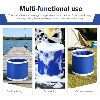 Car Collapsible Water Bucket, Vehicle Portable Water Container, Waterproof Fabric Pop Up Bucket for Car Washing, Camping & Emergency Water Storage (11L) - size: 1 PC #11L