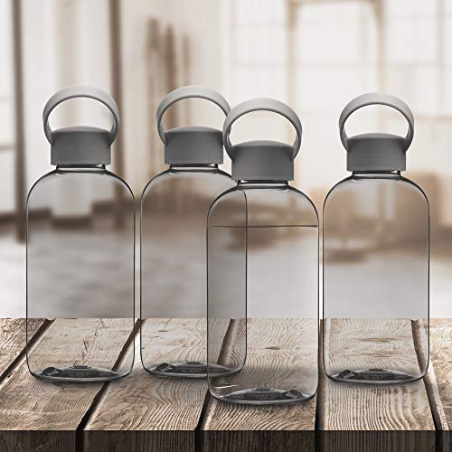 DISCOUNT PROMOS 10 Beau Water Bottles with Handle Set, 20 oz. - Flexi-Grip, Plastic, Drinkware - Smoke - color: - Blank - Smoke, size: 10 bottles