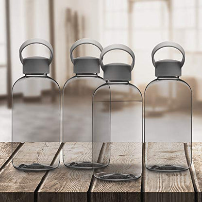 DISCOUNT PROMOS 10 Beau Water Bottles with Handle Set, 20 oz. - Flexi-Grip, Plastic, Drinkware - Smoke - color: - Blank - Smoke, size: 10 bottles