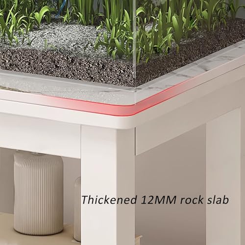Robot Vacuum Cleaner Storage Rack,Robot Vacuum Stand with Storage Cabinet, Floor-Standing Sweeping Robot Rack, Hidden Vacuum Organizer with Slate Desktop for Fish Tank, 43.3x15.7x29.5in