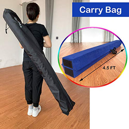 Marfula 6 FT / 8 FT / 9 FT Folding Gymnastics Beam Foam Balance Floor Beam - color: Blue, size: 9 Ft